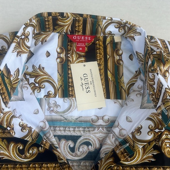 New GUESS Dwayne Baroque Shirt SZ M - Picture 5 of 6